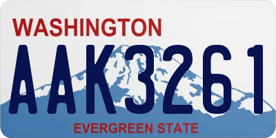 WA license plate AAK3261