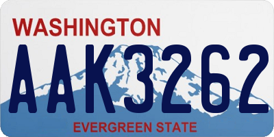 WA license plate AAK3262