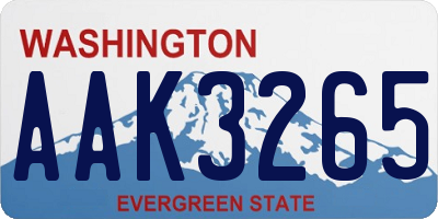 WA license plate AAK3265
