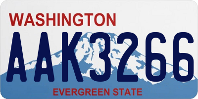 WA license plate AAK3266