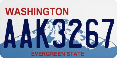 WA license plate AAK3267