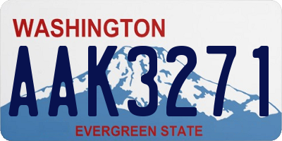WA license plate AAK3271