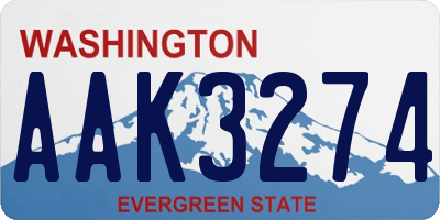 WA license plate AAK3274