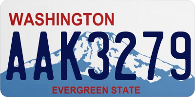 WA license plate AAK3279
