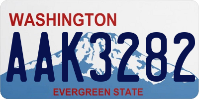 WA license plate AAK3282
