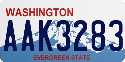 WA license plate AAK3283
