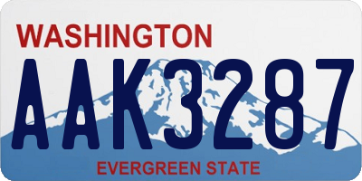 WA license plate AAK3287