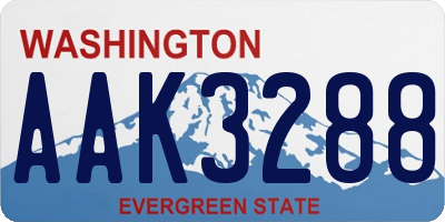 WA license plate AAK3288