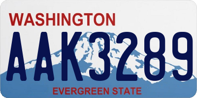 WA license plate AAK3289