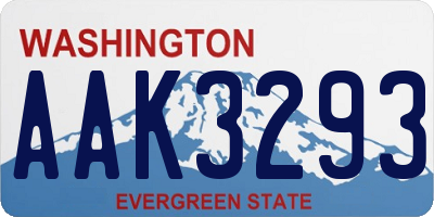 WA license plate AAK3293