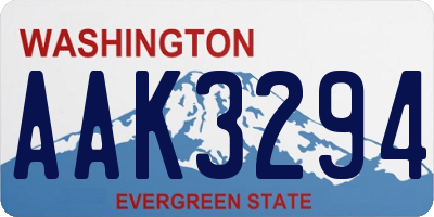 WA license plate AAK3294