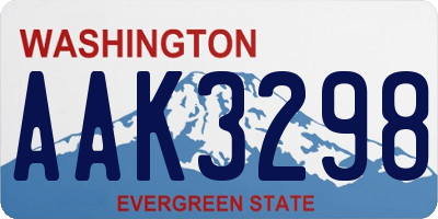 WA license plate AAK3298