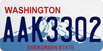 WA license plate AAK3302