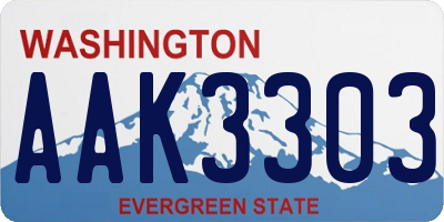 WA license plate AAK3303