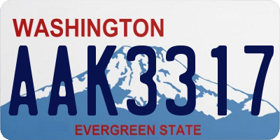WA license plate AAK3317