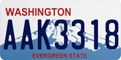 WA license plate AAK3318