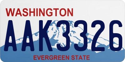 WA license plate AAK3326