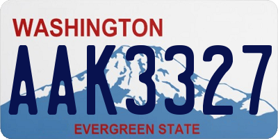 WA license plate AAK3327