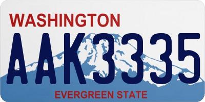 WA license plate AAK3335