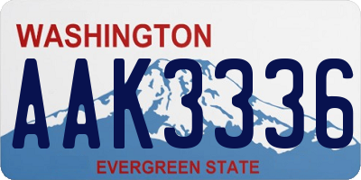 WA license plate AAK3336