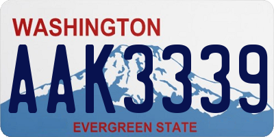 WA license plate AAK3339