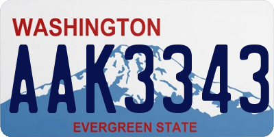 WA license plate AAK3343