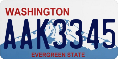 WA license plate AAK3345