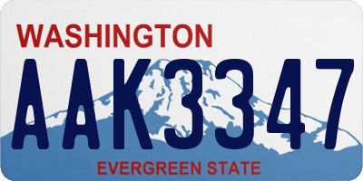 WA license plate AAK3347