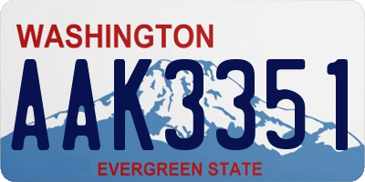 WA license plate AAK3351