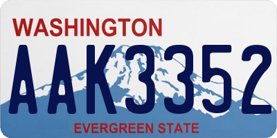WA license plate AAK3352
