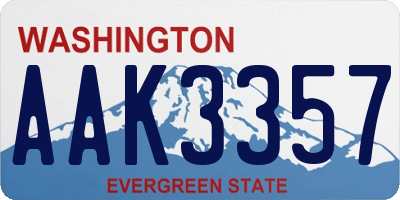 WA license plate AAK3357