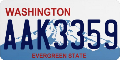 WA license plate AAK3359