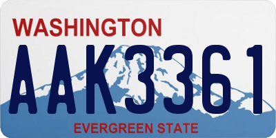 WA license plate AAK3361