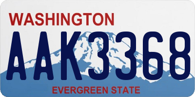 WA license plate AAK3368