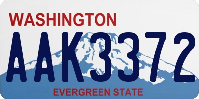 WA license plate AAK3372