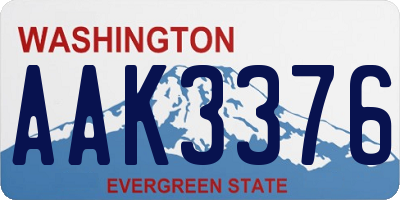 WA license plate AAK3376