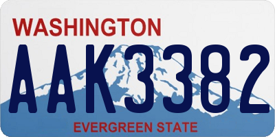 WA license plate AAK3382