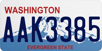 WA license plate AAK3385