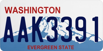WA license plate AAK3391