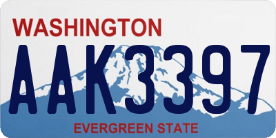 WA license plate AAK3397