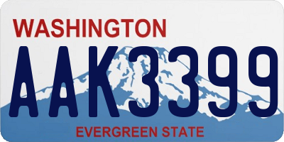 WA license plate AAK3399