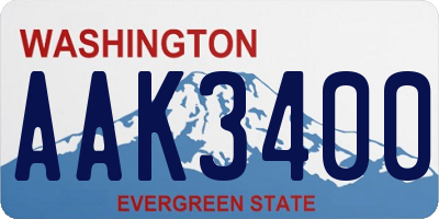 WA license plate AAK3400