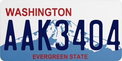 WA license plate AAK3404