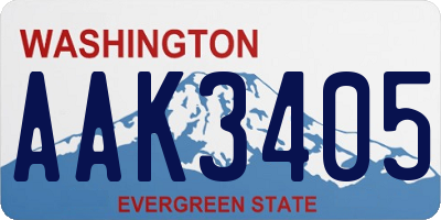 WA license plate AAK3405