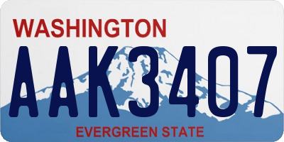 WA license plate AAK3407