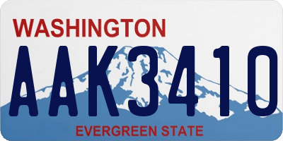 WA license plate AAK3410