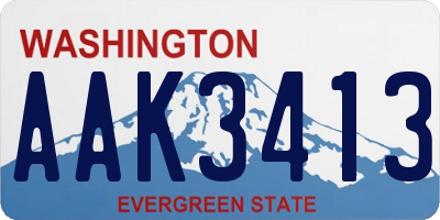 WA license plate AAK3413