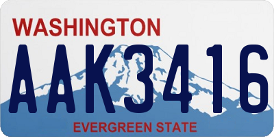 WA license plate AAK3416