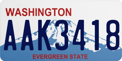 WA license plate AAK3418