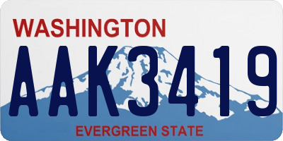 WA license plate AAK3419